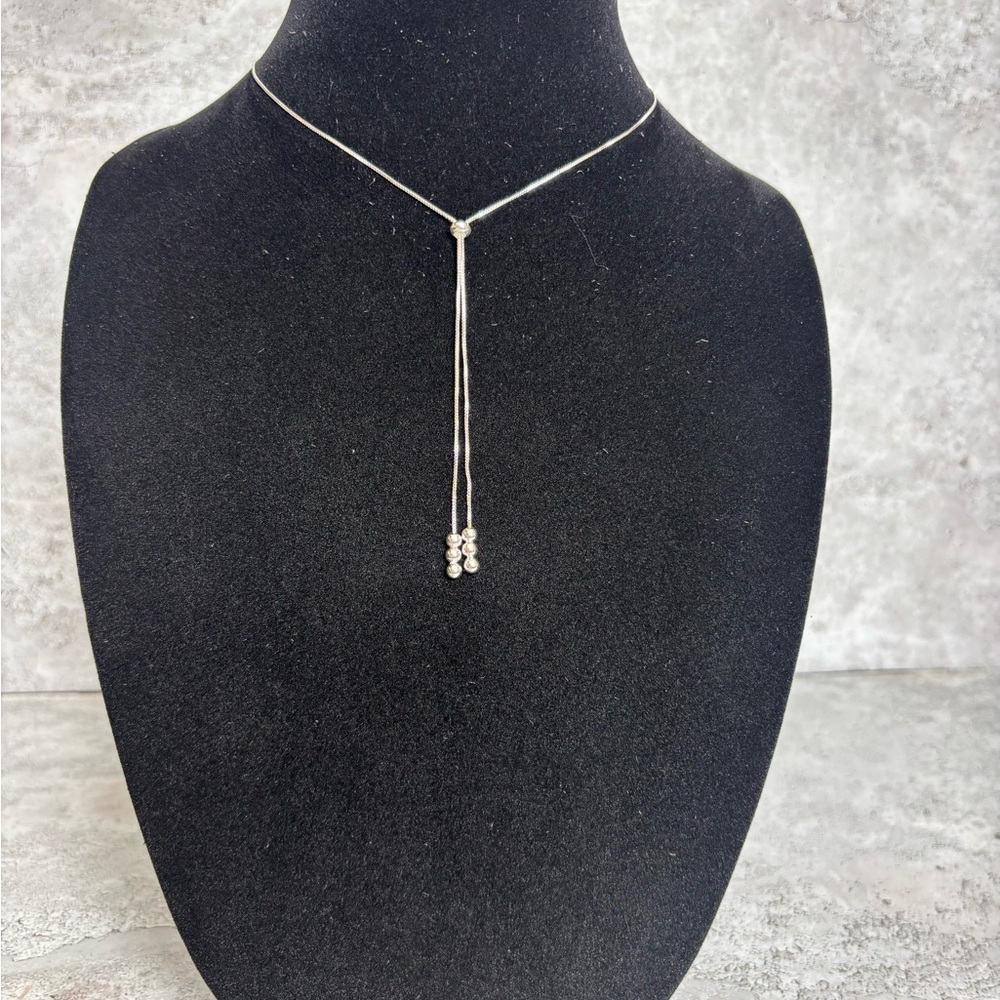 Chic Silver Drop Necklace